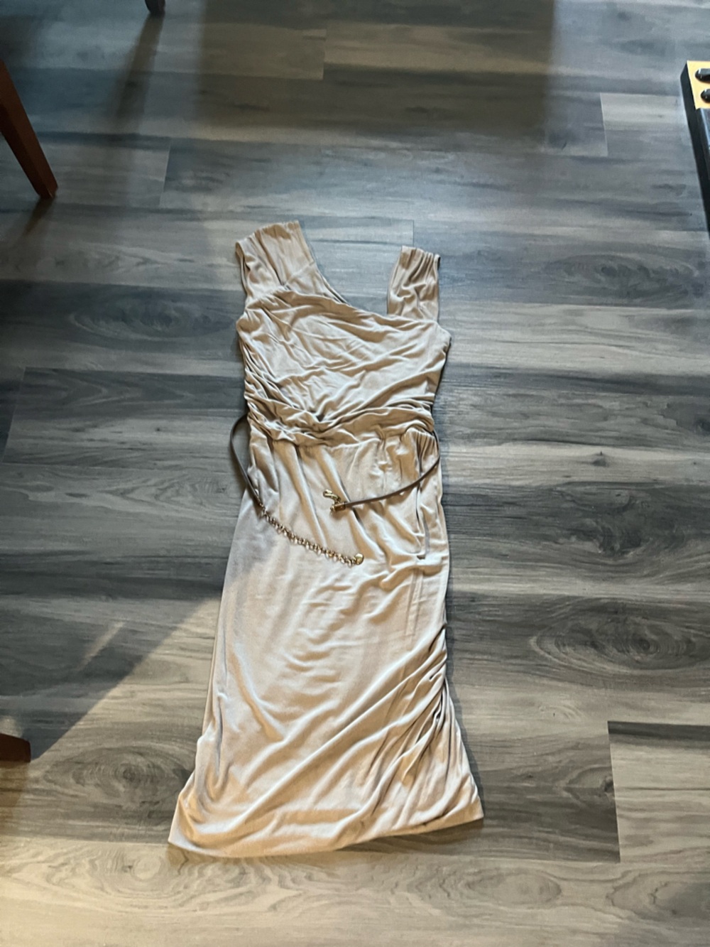 bebe Taupe V-Neck Draped Top